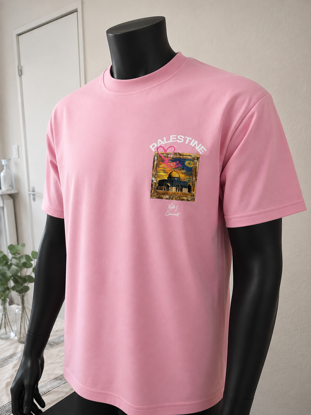 T-shirt Palestine Edition Rose Oversize
