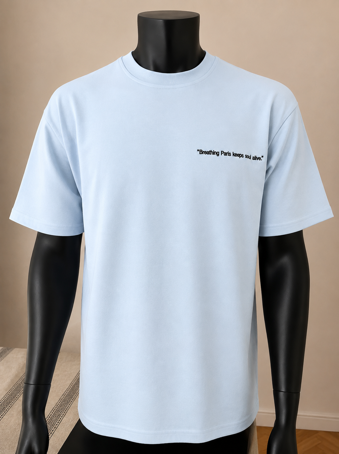 T-shirt Rue de Paris – Bleu Ciel - Oversize