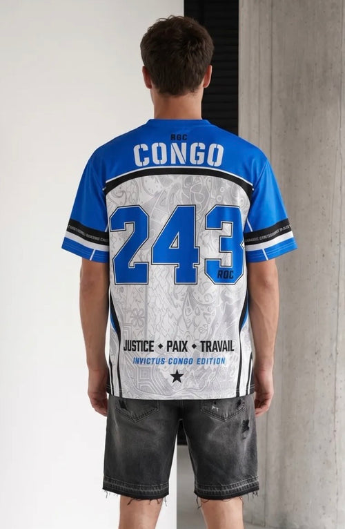 Maillot Congo Edition - Style Football Américain Bleu