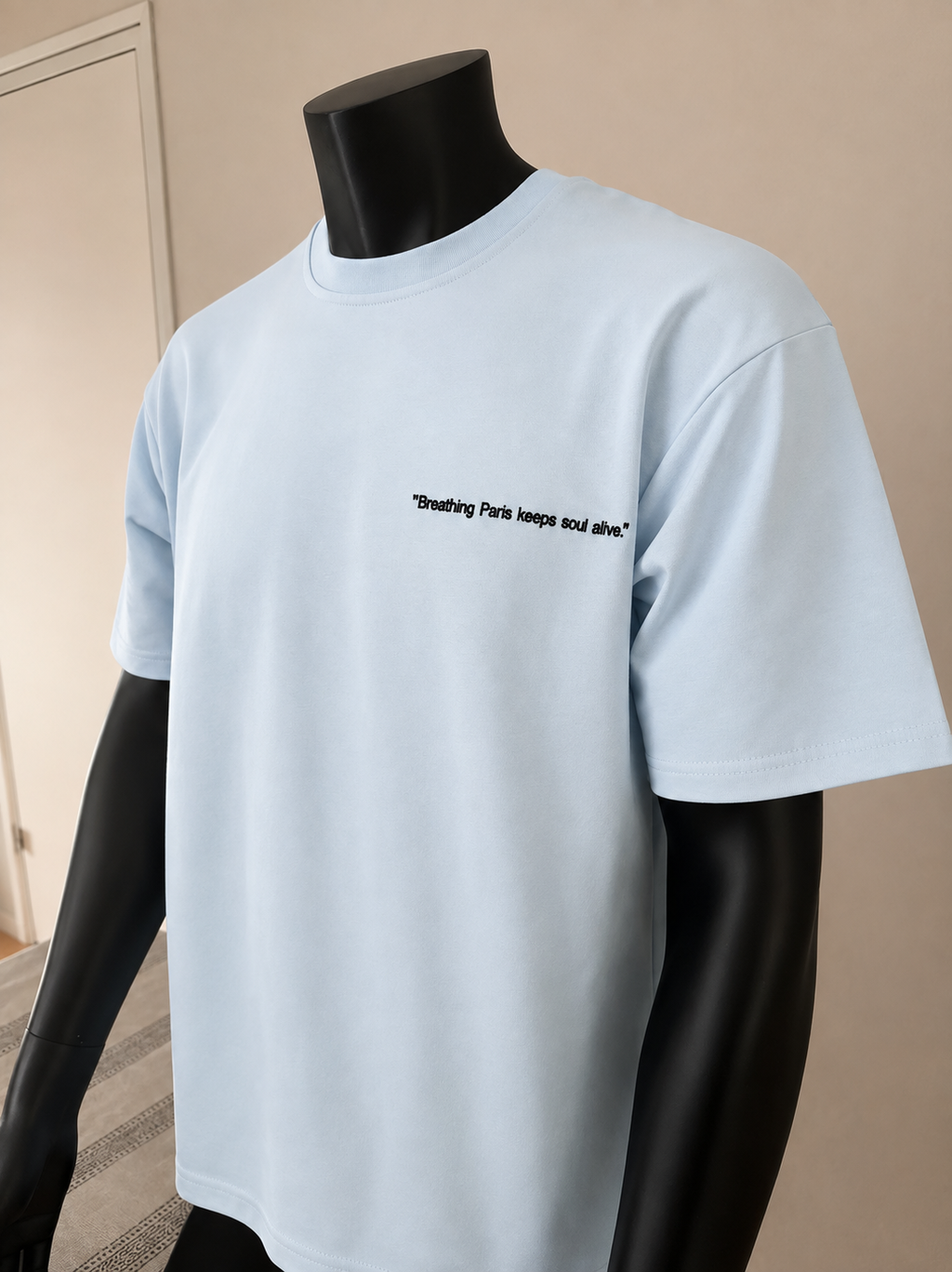 T-shirt Rue de Paris – Bleu Ciel - Oversize