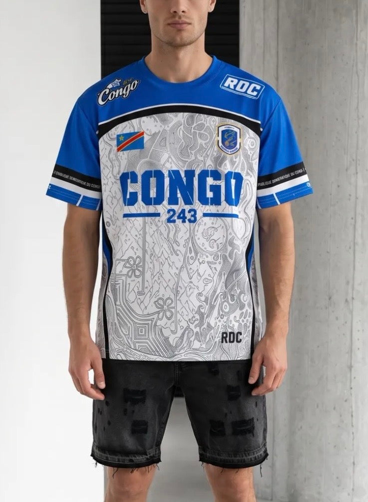 Maillot Congo Edition - Style Football Américain Bleu